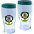 Taylor Clan Traditional Scottish Pint Beer Glasses Pair Tartan Band and Crest