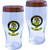 Hay Clan Traditional Scottish Pint Beer Glasses Pair Tartan Band and Crest