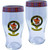 MacFarlane Clan Traditional Scottish Pint Beer Glasses Pair Tartan Band and Crest