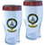 Morrison Clan Traditional Scottish Pint Beer Glasses Pair Tartan Band and Crest