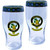 MacEwan Clan Traditional Scottish Pint Beer Glasses Pair Tartan Band and Crest