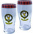 Fraser Clan Traditional Scottish Pint Beer Glasses Pair Tartan Band and Crest
