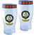 MacPherson Clan Traditional Scottish Pint Beer Glasses Pair Tartan Band and Crest