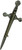 Pewter Thistle Kilt Pin in Antique finish On Claymore Sword Pewter