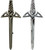 Modern Claymore Kilt Pin Chrome and Antique Finish 2 styles Modern Claymore Kilt Pin Chrome and Antique Finish 2 styles