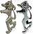 Lion Rampant Kilt Pin Chrome and Antique Finish 2 styles