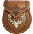Day Sporran Traditional Scottish Tan Leather with Stag Metal Badge in Antique Finish Day Sporran Traditional Scottish Tan Leather with Stag Metal Badge in Antique Finish