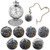 Pocket Watch 7 Design Quartz Polished Finish with T-Bar chain