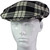 Mens Tartan Flat Cap MacFarlane Black and White Modern Tartan Plaid Design Mens and Womens One size Elasticated Band Comfort Fit Scottish Made