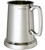 The King's Shilling 1pt Tankard Glass Bottom Hand Made English Pewter Tankard with C Shaped Handle - Beer tankard with Engraved Custom Text