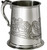 1 Pint Pewter Tankard with Celtic Birds Design Scroll Handle