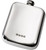 Pocket 4oz Pewter Hip Flask with Medieval Tile Motifs Pattern Embossed on Front, Bright Polished Finish Made in the UK
