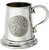 Quarter Pint Baby Christening Celtic Circle Embossed design on front Baby Mug Tankard Pewter Plain Body Scroll Handle Ideal for Engraving Supplied in Satin Presentation Box Made in the UK