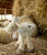 Sheep Soft Toy with Long Legs Soft White Fur with Embroidered Thistle