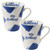 Scotland Grunge design Saltire Flag Mug White Blue Colour with Scotland wording inside Set of 2