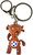 Dancing Cow Keyring Red With Saltire Cross Scottish Flag Twin Clasp Swivel Lobster Carabiner Snap Hook and Flat Split Ring