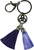 Metal Trinity Knot Keyring Traditional Scottish with Blue and Purple Tassels Celtic Design
