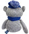 Sitting Grey Bear With Blue Saltire Hat & Scarf With Nose Cute Eyes Plush Soft Toy Gift for Kids