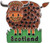 Enamel Fridge Magnet Highland Coo Crystal Bling with Scotland Banner
