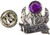 Scottish Thistle Design Pin Badge Flower of Scotland Purple Amethyst Crystal Stone Lapel Pin