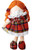 Scottish Rag Doll Soft Toy Wearing Traditional Tartan Dress and shoes Red Hair