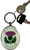 Scottish Souvenir Keyring Thistle Design on Oval White Brass Metal