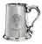 MacAuslan Family Crest Polished Pewter 1 Pint Tankard with Scroll handle