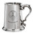 MacNaughton Family Crest Polished Pewter 1 Pint Tankard with Scroll handle