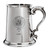 Low Family Crest Polished Pewter 1 Pint Tankard with Scroll handle