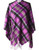 Lambswool Mini Cape In Bruce-Purple Grey Tartan Design 120cm Wide
