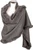 Womens 100% Lambswool Stole with Rabbit Faux Fur Charcoal Grey Gift from Scotland