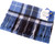 Unisex Lambswool Scarf In Blue Mosel Navy Check Tweed Design 30cm Wide