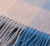 Unisex Lambswool Scarf In Blue Camel Check Design 30cm Wide