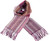 Unisex Lambswool Scarf In Barcode Check Wineberry Design 30cm Wide
