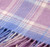 Unisex Lambswool Scarf In Light Blue Lilac Tartan Design 30cm Wide