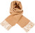 Unisex Lambswool Scarf In Camel Tartan Design 30cm Wide