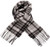 Unisex Lambswool Scarf In Duple Check Black Grey Design 30cm Wide
