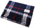 Unisex Lambswool Scarf In Grey Check Navy Design 30cm Wide