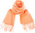Unisex Lambswool Scarf In Orange Tartan Design 30cm Wide