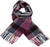 Unisex Lambswool Scarf In Middle Box Plum Sapphire Tartan Design 30cm Wide