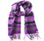Unisex Lambswool Scarf In Bruce Purple Grey Tartan Design 30cm Wide