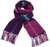 Unisex Lambswool Scarf In Elle Check Pink Purple Design 30cm Wide