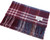 Unisex Lambswool Scarf In Petrol Wine Check Design 30cm Wide
