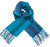 Unisex Lambswool Scarf In Elle Check Bright Blue Design 30cm Wide