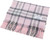 Unisex Lambswool Scarf In Thomson Pale Pink Tartan Design 30cm Wide