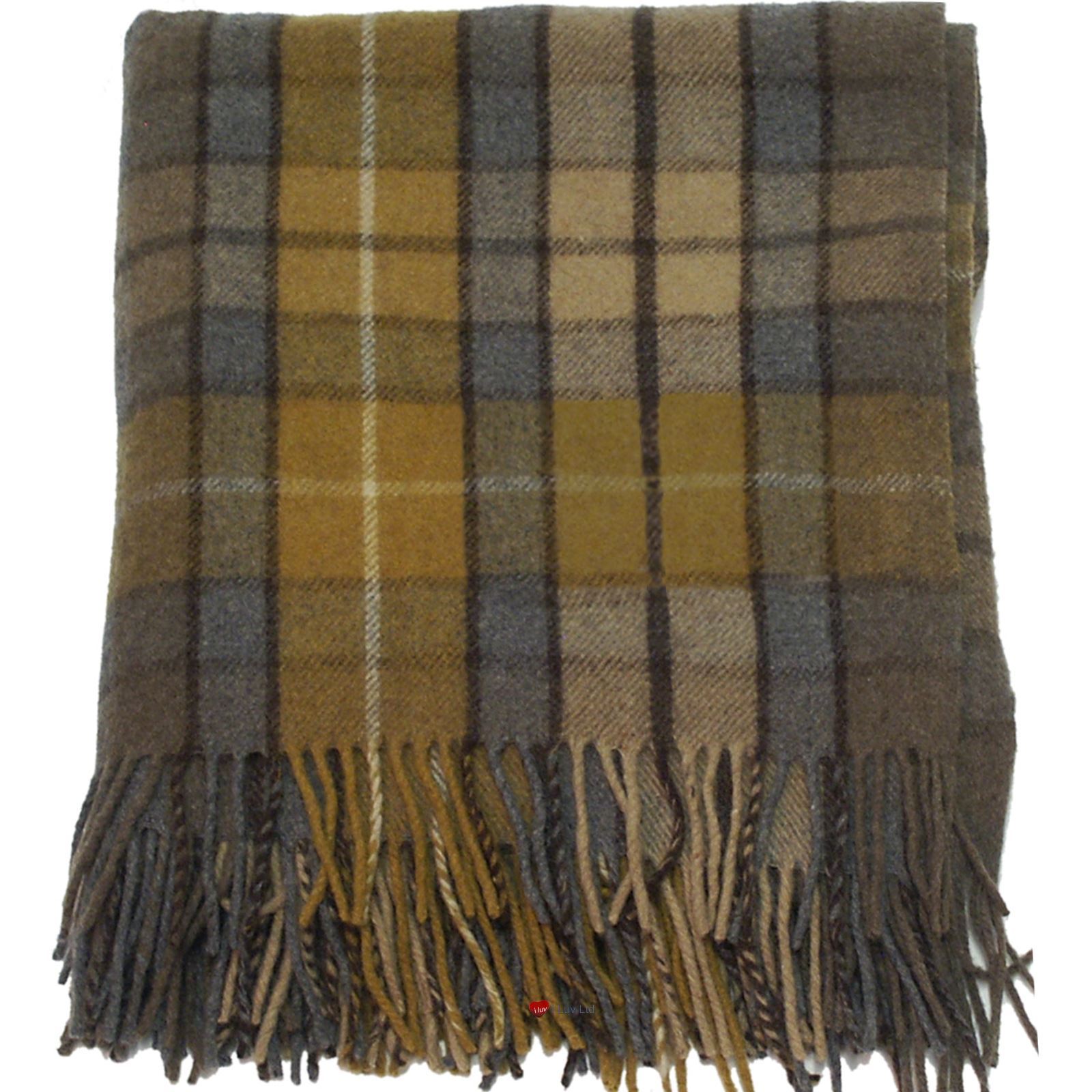 Highland Scottish Wool Blanket Tartan Throw 175cm x 157 cm (69" x 62