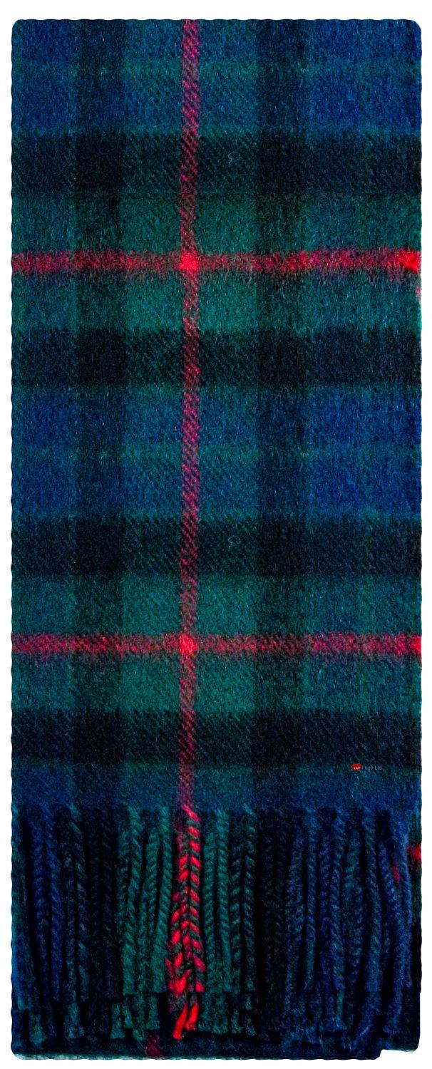 NWT Men's James Pringle Weavers 100% Lambswool Blue Green Plaid