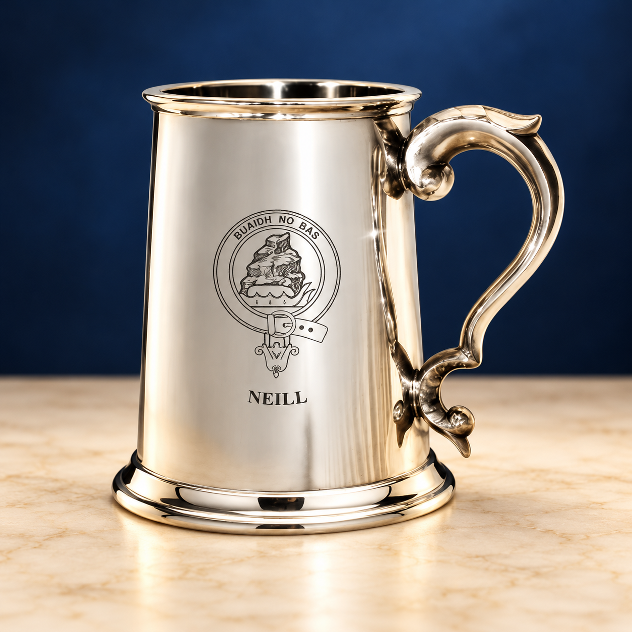 Clan Crest Tankard  Scroll handle