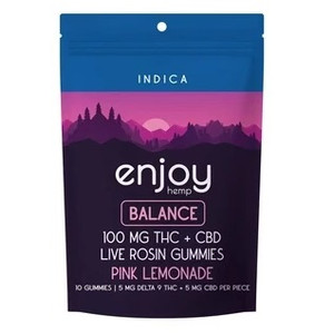 Enjoyhemp Pink Lemonade Live Rosin Gummies 100mg THC/CBD 10ct (Indica) Enjoyhemp Pink Lemonade Live Rosin Gummies 100mg THC/CBD 10ct (Indica)