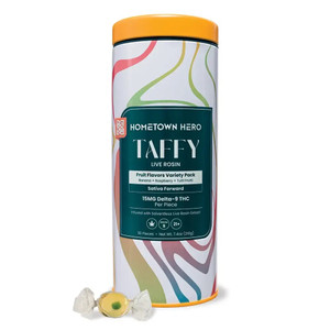 Hometown Hero 15mg D9 30pk Live Rosin Taffy Variety Fruit Flavors